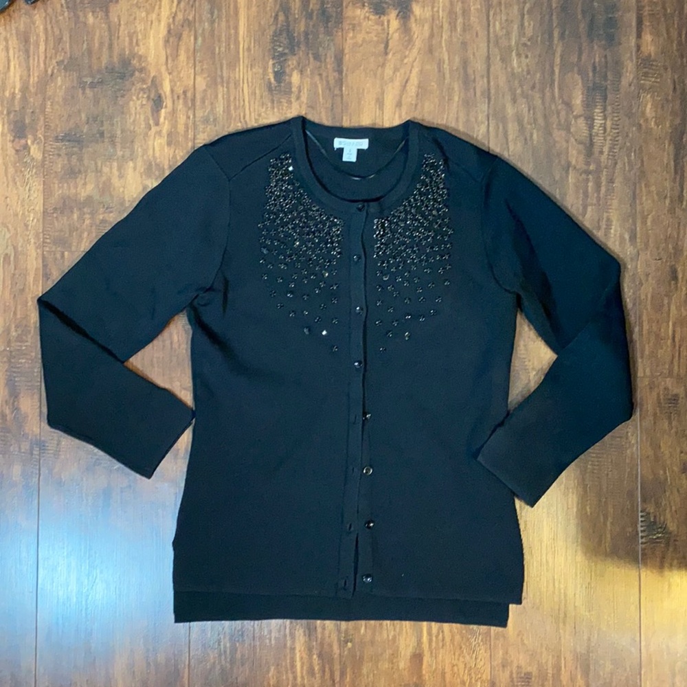 Spanner Rhinestoned Embellished Fashion Cardigan Sz S